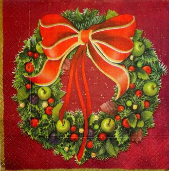 078 Christmas Flowers - 3-ply (red) - Paw