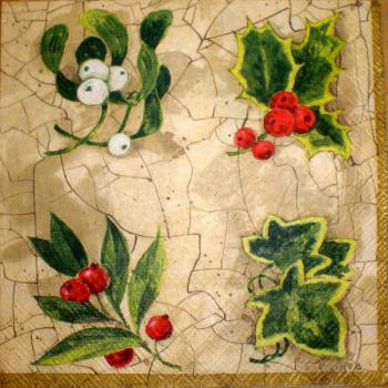 093 Weihnachten Blumen - 3-lagig