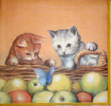 061 Katzen - 3-lagig - WIDA - 35x35cm