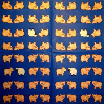 057 Schweine - 3-lagig (blau)