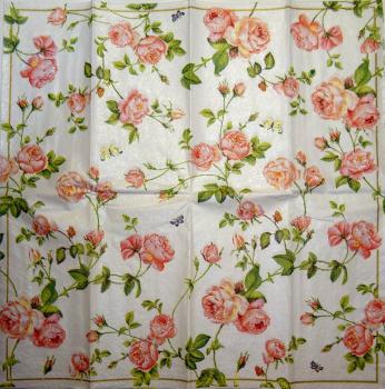 012 Roses - 3-ply (weiß) - Ihr - Handkerchief