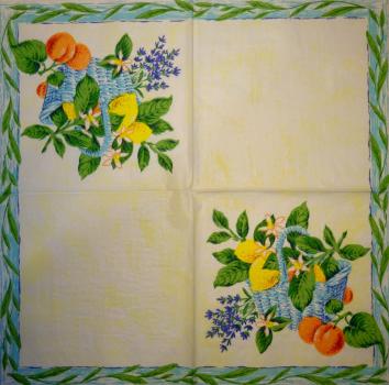070 Zitronen, Orangen - 3 lagig - (blau) - Fasana