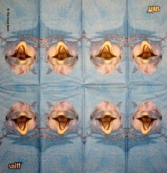 022 Dolphin / Whale / Shark - 4-ply  - ppd - The Image Bank - Handkerchief