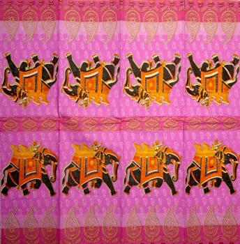 060 Elephant - 4-ply - (pink) - ppd - Handkerchief