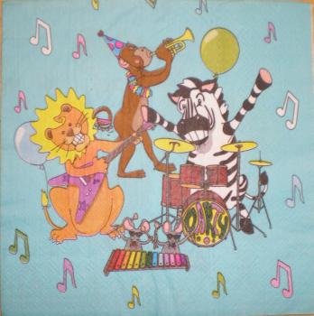 082 Animals Africa: Divers - 2-ply - (blue)