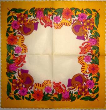 148 Tiere Afrika: Diverse - 1-lagig - Wellenrand - 35x35cm