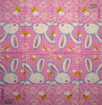 114 Rabbits:  unnatürlich - 4-ply (pink) - ppd - Robin Moro - Handkerchief