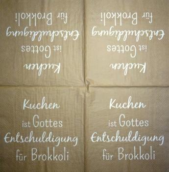 TX-100 Text - 3-lagig - Kuchen ist Gottes Entschuldigung...