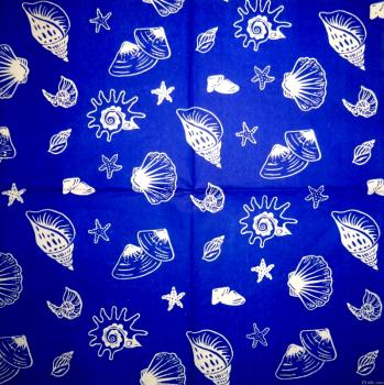 094 Muscheln - 3-lagig (blau) - Home Fashion