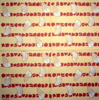 094 Muscheln - 3-lagig (blau) - Home Fashion