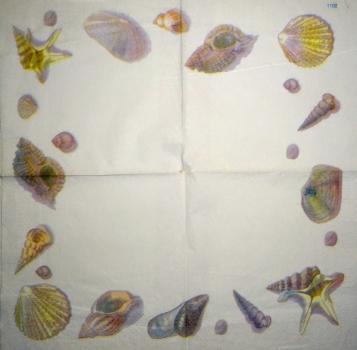 094 Muscheln - 3-lagig (blau) - Home Fashion