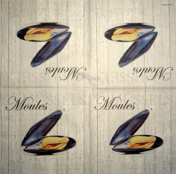 094 Muscheln - 3-lagig (blau) - Home Fashion