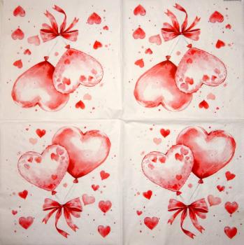 170 Herz / Herzen - 4-lagig - ppd - The Image Bank - Taschentuch