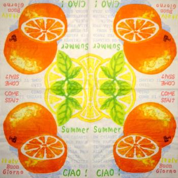 ZIT-821 Lemons, Oranges - 3-ply - Ciao Summer !