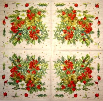 192 Weihnachten Blumen - 3-lagig -. Ihr