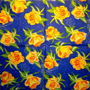 782 Rosen - 3-lagig (blau/gelb) - Home Fashion - CS