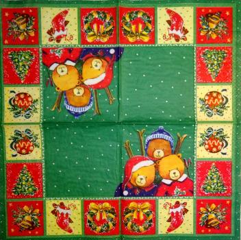 003 Bären Christmas - 3-ply (grün)