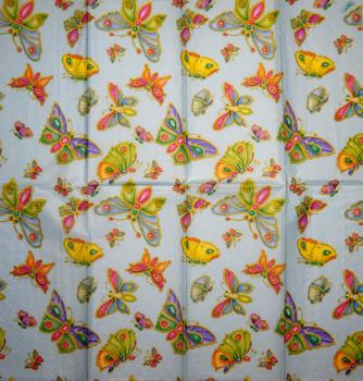 210 Butterflies - 4-ply (blue) - Caspari - Handkerchief