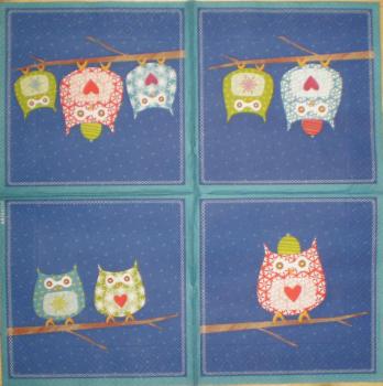 027 Eulen - 3-lagig (blau) - Artebene