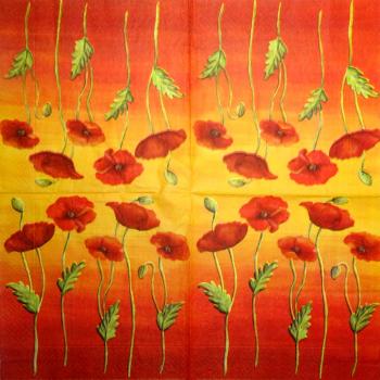 001 Anemones, Poppy - 3-ply (red)