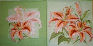 008 Lilies - 3-ply (grün/orange) - Home Fashion
