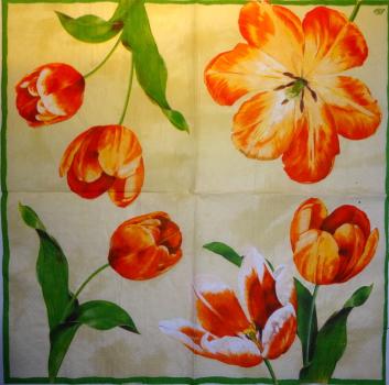 081 Tulpen - 3-lagig (rot/orange) - Ihr