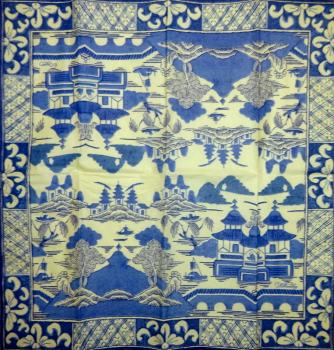 ASI-103 Asia - 4-ply (white/blue) - CASPARI - Williamsburg - Handkerchief