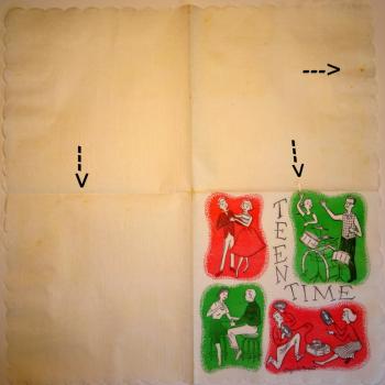 129 Jahrhundert - 1-lagig - Wellenrand - 31x31cm