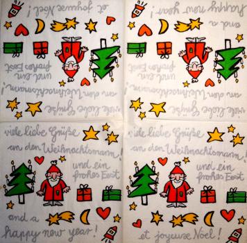 TX-562 Text - 3-lagig - Liebe Grüße an den Weihnachtsmann
