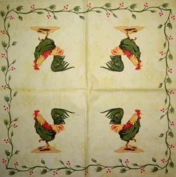 HAHU-091 Rooster, Hen - 3-ply - CS