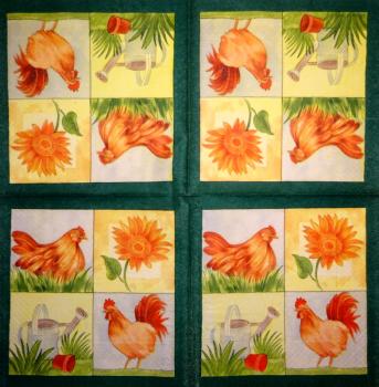 HAHU-092 Rooster, Hen - 3-ply - Madame est Servie