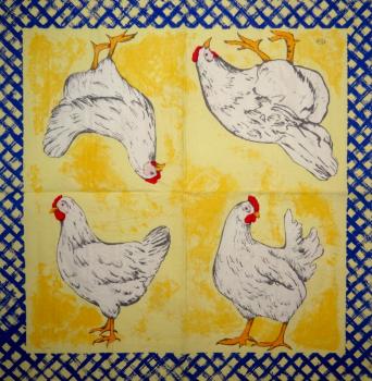 HAHU-093 Rooster, Hen - 3-ply - Ihr