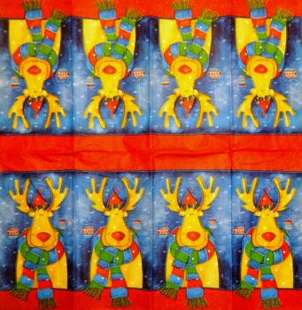 HIR-384 Deer - 4-ply - Paper Design - Handkerchief