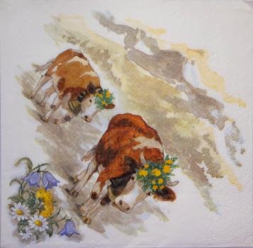 075 Kühe - 3-lagig - WIDA - 35x35cm