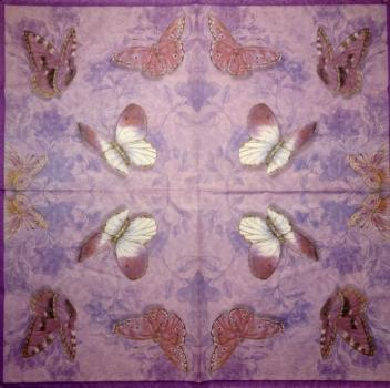 236 Schmetterlinge - 1-lagig / Wellenrand / geprägt - CS - 22x22cm