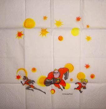 WR-044 Outer Space - 4-ply - Disney - The Incredibles - Handkerchief