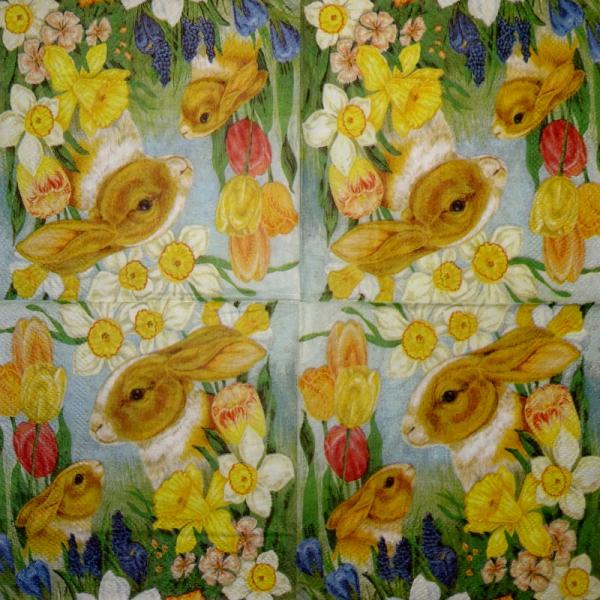118 Rabbits:  natürlich - 4-ply - Paper Design - Handkerchief