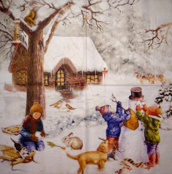 054 Schneemann - 3-lagig - Ambiente