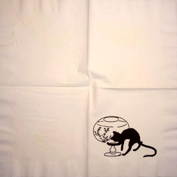KAT-673 Cats - 3-ply (white/black) - CS