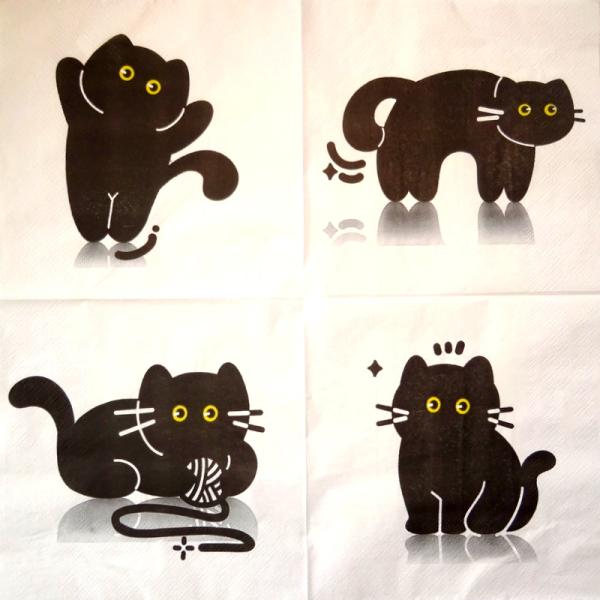 KAT-679 Cats - 2-ply (white/black)