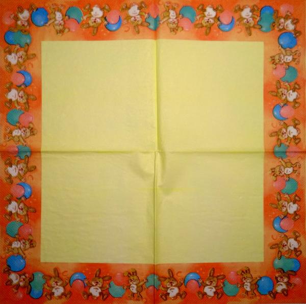 184 Hasen: unnatürlich - 3-lagig - 35x35 cm