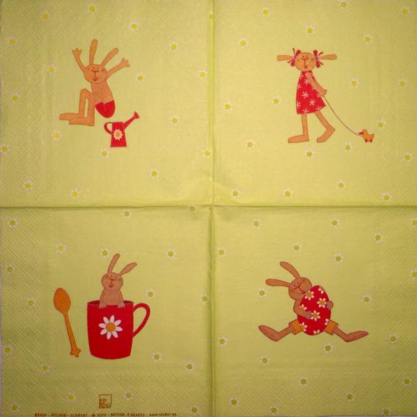 184 Hasen: unnatürlich - 3-lagig - 35x35 cm