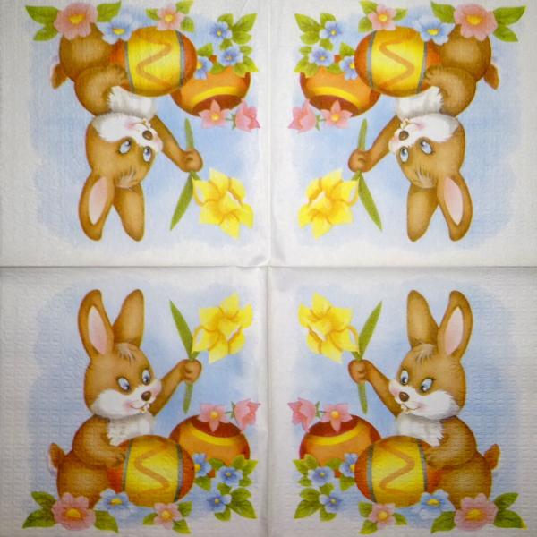 184 Hasen: unnatürlich - 3-lagig - 35x35 cm