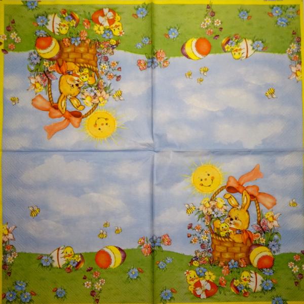 184 Hasen: unnatürlich - 3-lagig - 35x35 cm