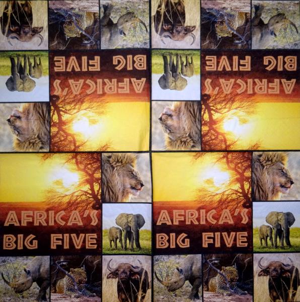 154 Tiere Afrika: Diverse - 4-lagig - Paper Design - Taschentuch