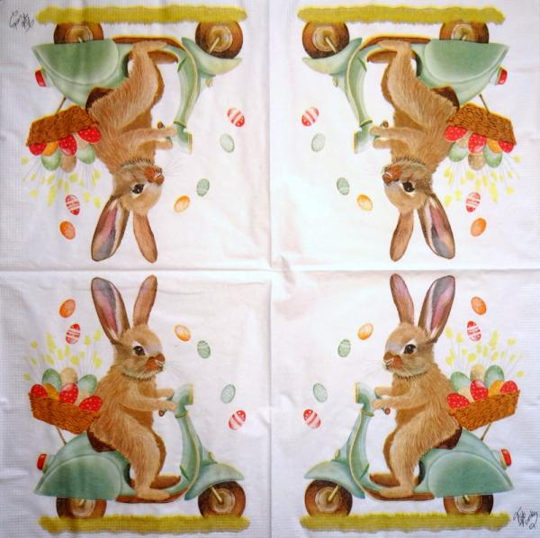 184 Hasen: unnatürlich - 3-lagig - 35x35 cm