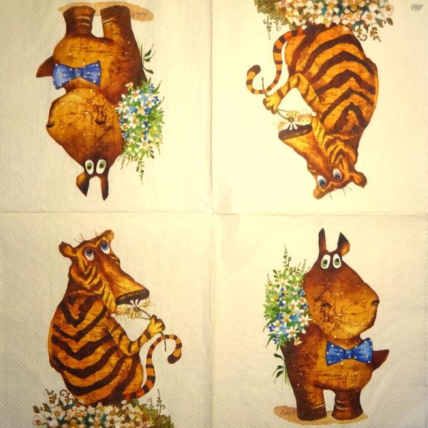 141 Animals Africa: Divers (10f)- 4-ply - Ihr - Handkerchief