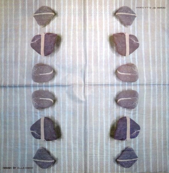 094 Muscheln - 3-lagig (blau) - Home Fashion