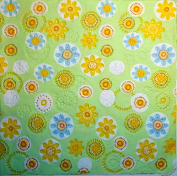074 Daisies  - 3 ply - (yellow) - geprägt - Bella Casa