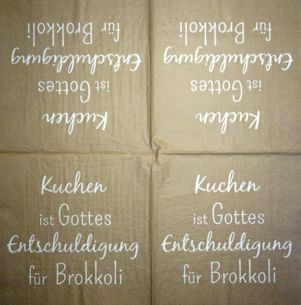 TX-100 Text - 3-lagig - Kuchen ist Gottes Entschuldigung...